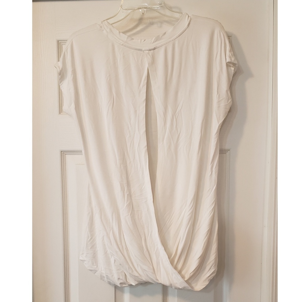 Wishlist White round neck keyhole back top